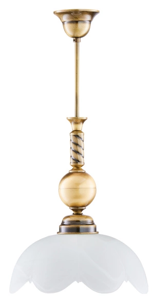 Klasyczna Lampa wisząca JUPITER wys. 60cm 1xE27 15W IP20 | Mosiądz patynowany
