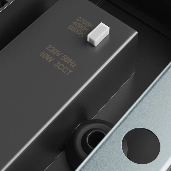 VERTO SQUARE EDGE 10W CCT 230V 160/120ST IP65 160X160X100MM CZARNY