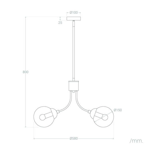 Lampa Wisząca Szklane Kule Abruzzo Temida 3xE27