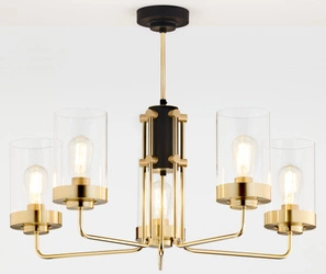 Żyrandol RAMIREZ wys. 64cm 5xE27 15W IP20 | złoty połysk