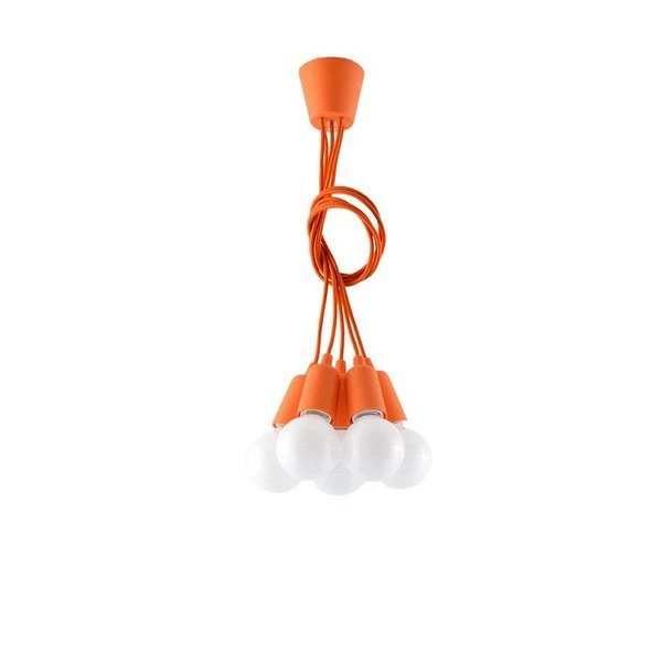 Lampa Wisząca DIEGO 5, PCV Pomarańczowy, E27 5 x 60W, SL.0586