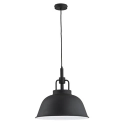 Lampa wisząca ALFA ALCANTARA CZARNA 1xE27 41cm | 60244