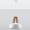 Lampa Wisząca CASCO Stal Biała/Naturalne Drewno, , E27, 60 W, SL.0388