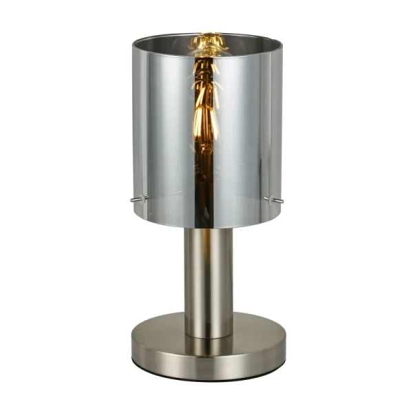 Lampa stołowa SARDO wys. 33cm E27 | nikiel/dymiony