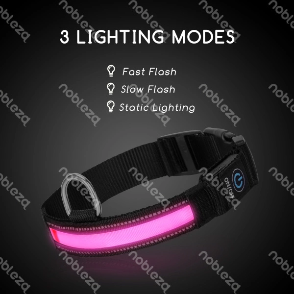 Świecąca obroża typ.A LED dla psa USB dł. 41-51cm | pomarańczowy