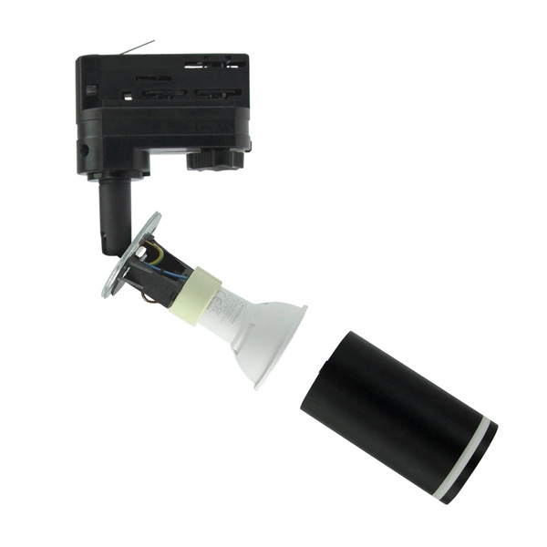 MADARA MINI RING II GU10 NA SZYNOPRZEWÓD 3F GU10 250V IP20 55x110x185mm CZARNY