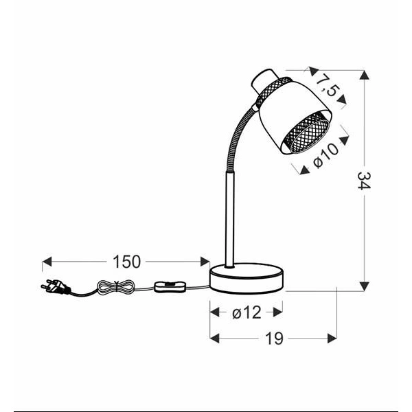 Lampa stołowa ALEKSANDRIA, 41-13774, czarny/złoty, 1x40W E14