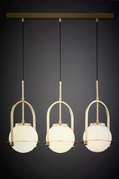 Loftowa Lampa wisząca ROSSO wys. 93cm 3xE27 15W IP20 | Mosiądz patynowany