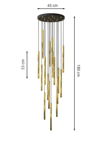 Lampa wisząca Emibig SELTER 17 PREMIUM GOLD oprawa oświetleniowa 1332/17