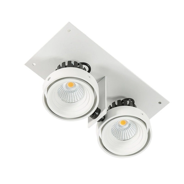 Oprawa wpuszczana Patrizio Double śr. 8,5cm 24W LED ciepła biel 3000K| biały/czarny