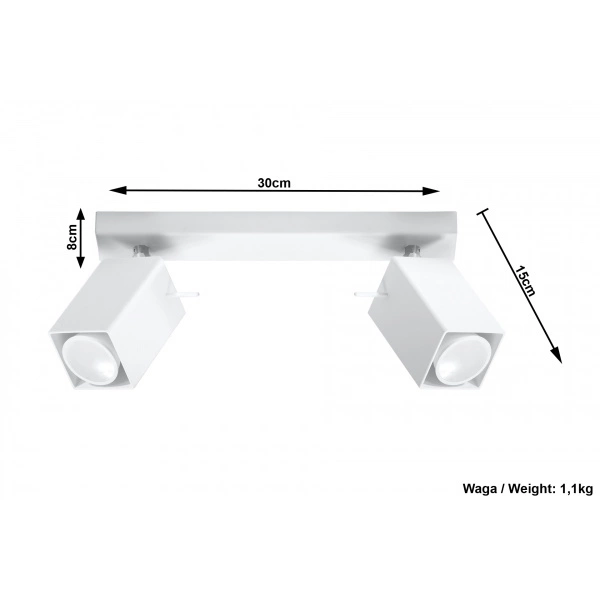 Designerska lampa sufitowa MERIDA 2 SL.0096 Biała 2xGU10