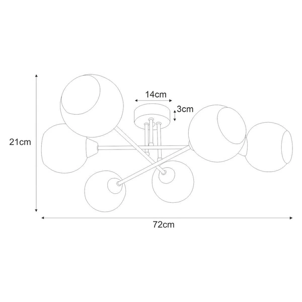 Lampa sufitowa K-JSL-1302/6 z serii FONS