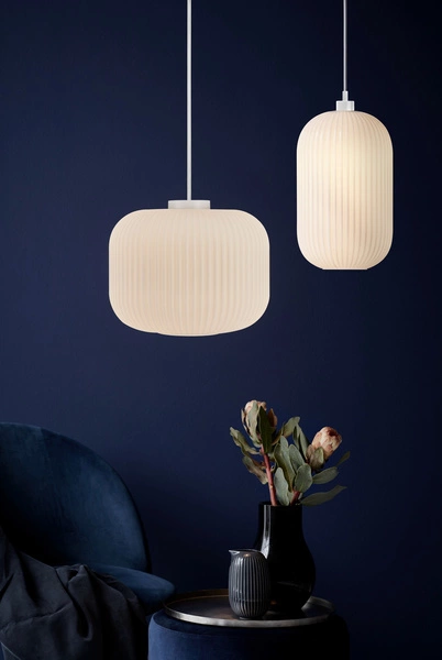 Lampa wisząca MILFORD E27 40W Szkło | Biały opal