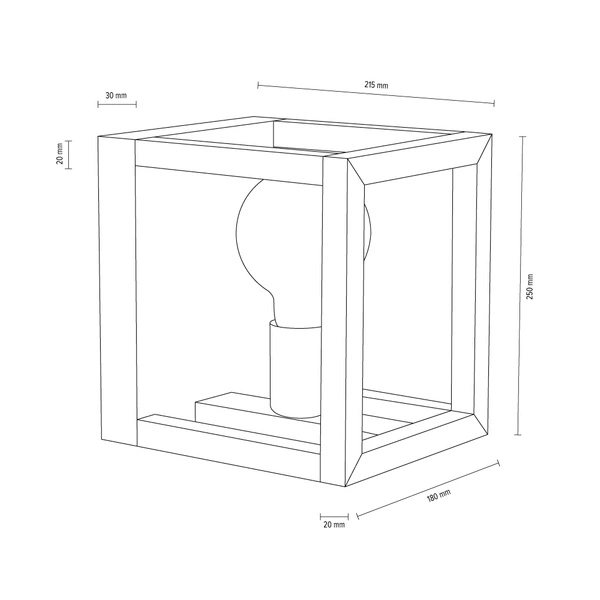 Kago Kinkiet 1xE27 Max.40W Dąb Olejowany/Chrom 9150174