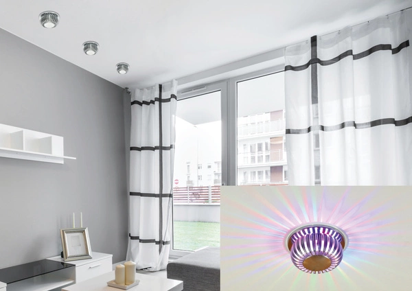 SA-09 AL 3W LED RGB 230V oczko sufitowe lampa sufitowa aluminiowa