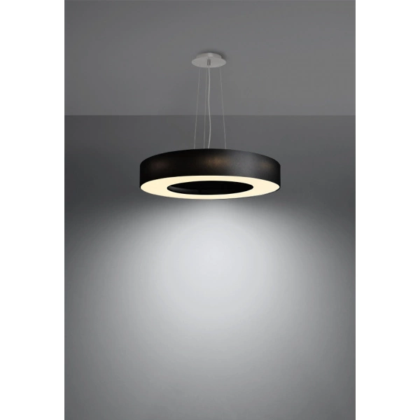 Nowoczesna lampa wisząca SATURNO SLIM SL.0750 50 cm czarna 5xE27
