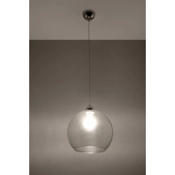 Szklana lampa wisząca BALL SL.0248 Transparentna 1xE27