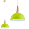 Lampa wisząca zwis ANJA drewno/zielony śr. 30cm