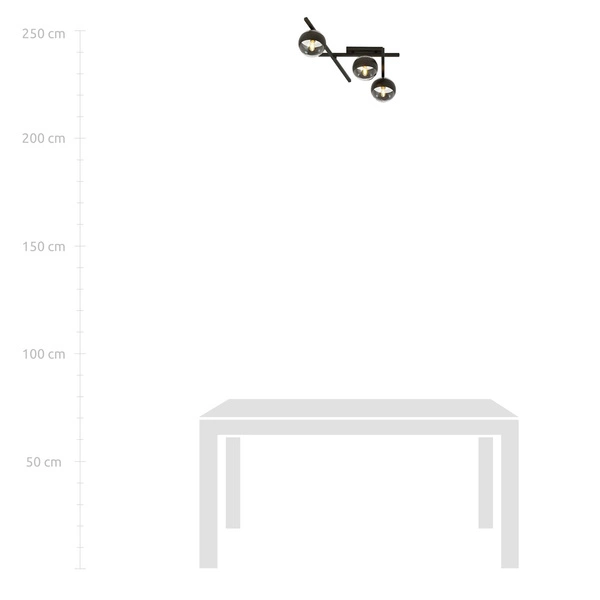 Lampa sufitowa Emibig SMART 3 Czarny/STRIPE 1105/3