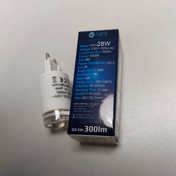 Żarówka G9 LENS LED 3W Ceramic barwa neutralna 4000K