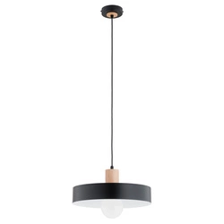 Lampa wisząca ALFA NEWADA CZARNA & DREWNIANA 1xE27 34cm | 61451