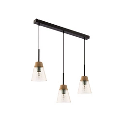 Nowoczesna Lampa wisząca DOMINO wys. 60cm 3xE27 15W IP20 | Czarny