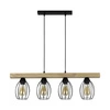 Lampa Wisząca Carlo 4xE27 Max.60W Dąb Olejowany/Czarny Metal/Czarny Kabel PCV 14919404
