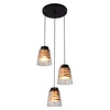Lampa wisząca FRESNO, 33-78988, czarny/transparentny/złoty, 3x60W E27