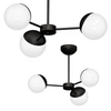 Lampa sufitowa nowoczesna szklana kula żyrandol SFERA III czarny/biały śr. 66cm