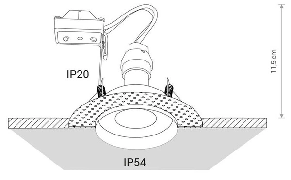 Oprawa oświetlenia LED sufitowa wpuszczana ECHO | czarny 8372