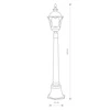 Lampa stojąca TYBR 110cm E27 IP44 | patyna/złoty 4685