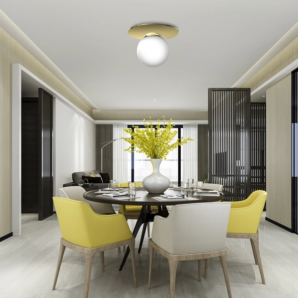 Lampa sufitowa PLATO, MLP7968, biały/złoty, 1x40W E14