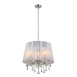 Lampa wisząca CORNELIA śr. 45cm 5xE14 | biały/chrom/transparentny