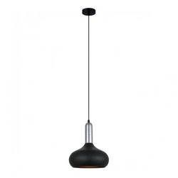 Lampa wisząca QUESMO śr. 25cm E27 | czarny/chrom