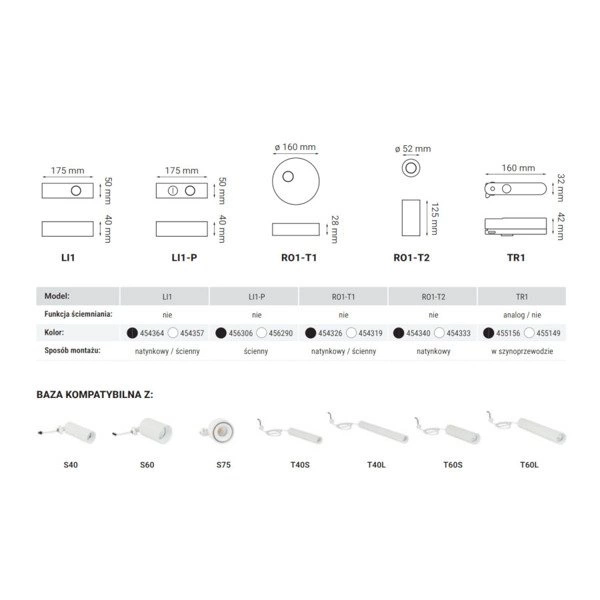 Baza montażowa pojedyncza okrągła systemu ARDIZONE RO1-T1 czarny