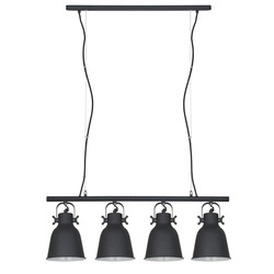 Lampa wisząca Lavare dł. 85,5cm 4xE27 | czarny/biały
