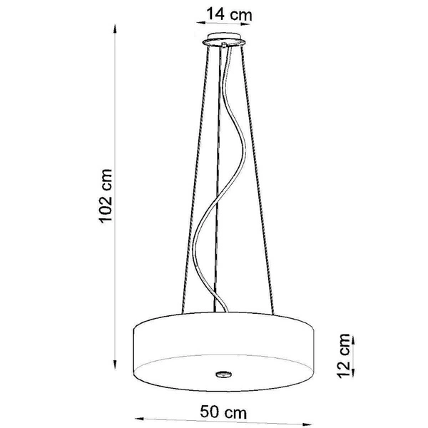 Lampa wisząca SKALA SL.0757, 50cm, biała, 5x60W E27