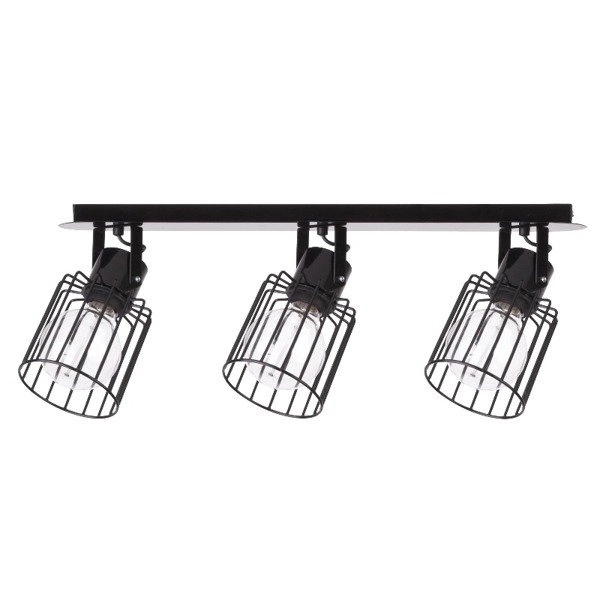 Lampa listwa 3pkt LUTO KWADRAT czarna