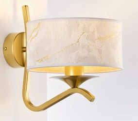 Klasyczny Kinkiet KASZMIR wys. 23cm 1xE27 15W IP20 | złoty połysk