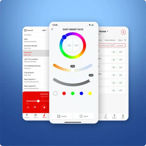 Żarówka LED sterowana Bluetooth Easy smart RGBW + CCT barwa 2700 - 6000K + 8,5W E27 Simply multikolor