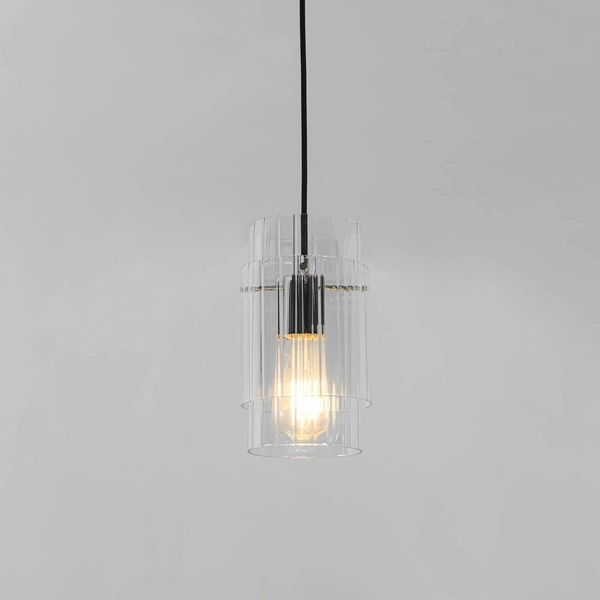 Lampa wisząca Savona 1, czarny/srebrny/transparentny, 1x40W E27