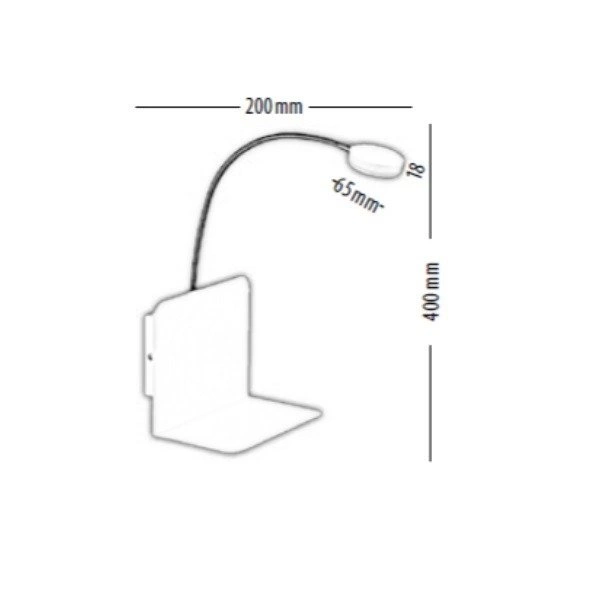 Lampa ścienna ARLES biała z małą półką 5851102