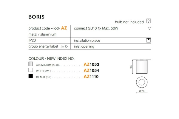 Azzardo BORIS ALUMINIUM 1053