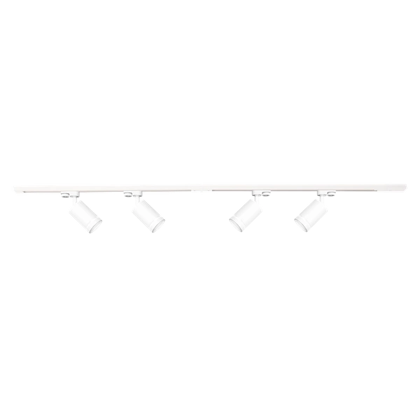 Zestaw Szynoprzewód 4xPipe Ring GU10 + Prowadnica 2x1m + Złączki - Biały