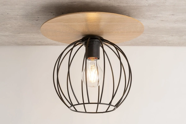 Lampa Sigma CYBER 1 koło dąb/czarny plafon 32354