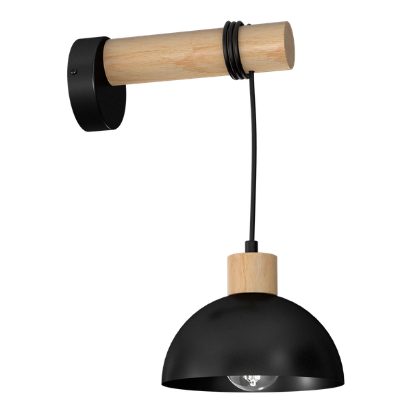 Kinkiet ERIK, MLP7224, czarny/drewno, 1x60W E27