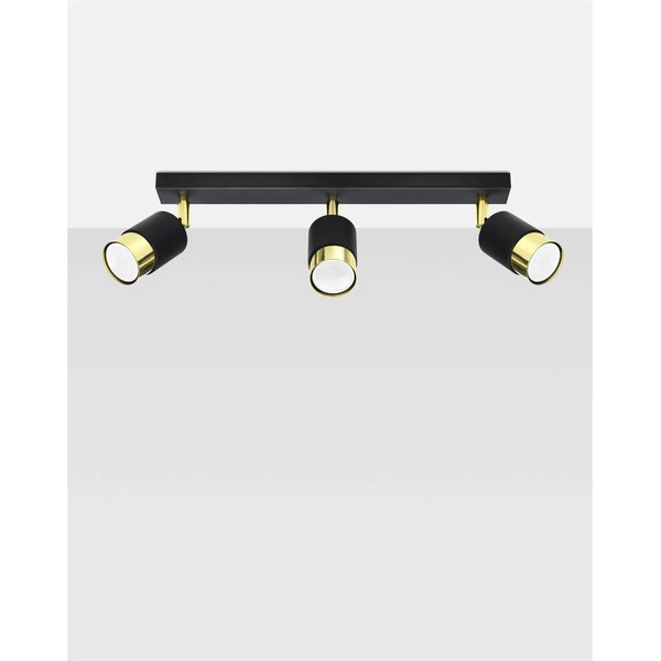 Lampa sufitowa (spot) NERO 3, SL.1071, czarny/złoty, 3x40W GU10
