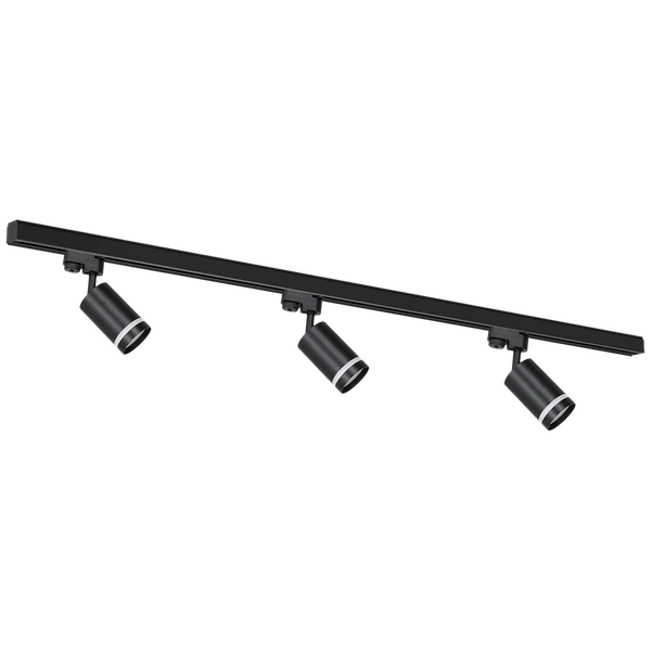 Zestaw Szynoprzewód 3xPipe Ring GU10 + Prowadnica 1,5m - Czarny