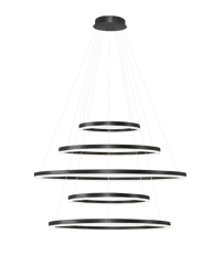 Azzardo HALO PENDANT 150+120+100+80+60 CCT BK + REMOTE CONTROL 5351