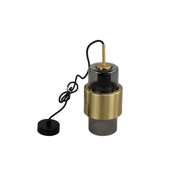 Lampa wisząca Miele, długa, czarny/dymiony/złoty, 1x40W E27